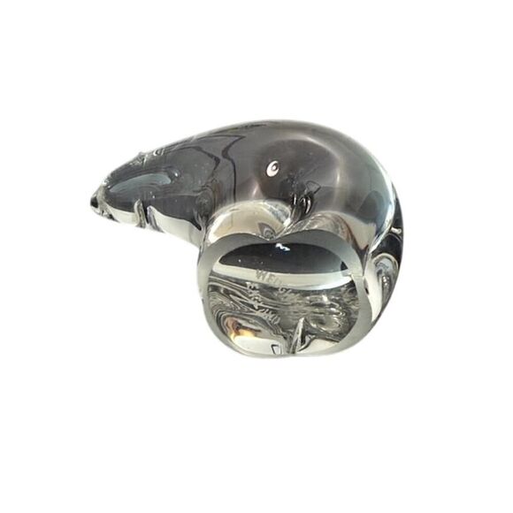 Wedgwood England Clear Glass Polar Bear Figurine Paperweight - Picture 3 of 7